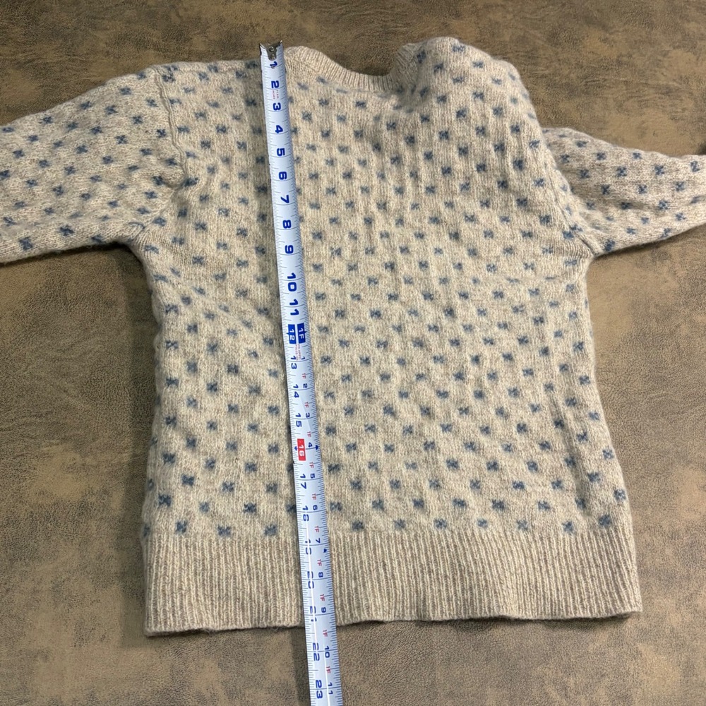 Eddie Bauer Sweater Womens Medium Oatmeal Vintage 1989 Wool Blend Cat Intarsia - Picture 8 of 12
